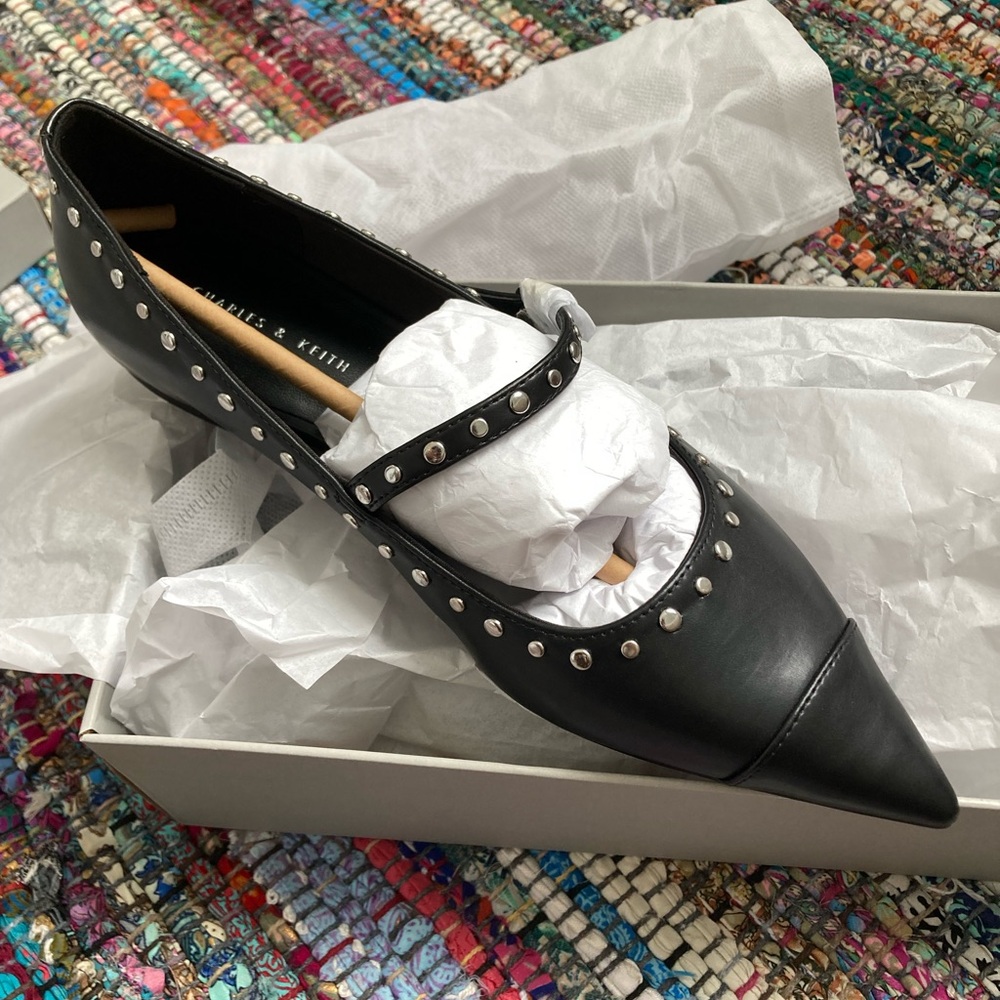 Black studded flat from Charles and Keith